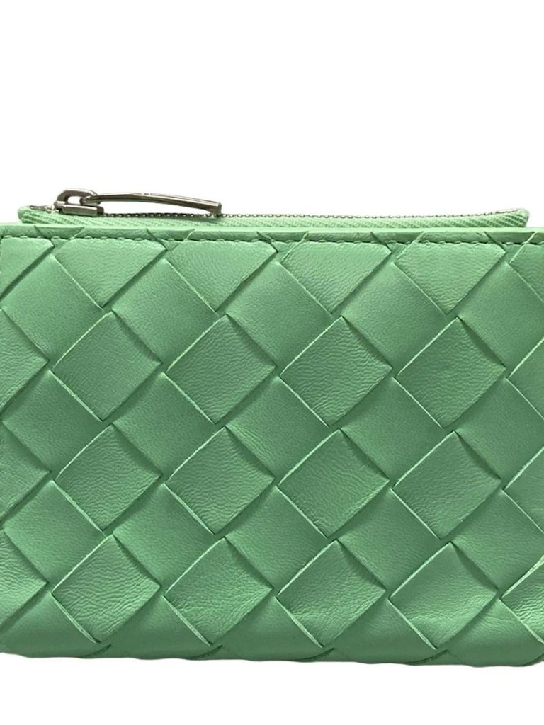 Bottega Veneta Intrecciato 742330vcpp3 Light Green Leather